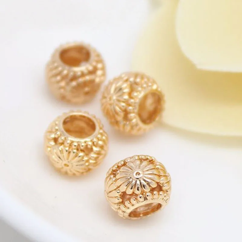 4pcs9.7x7.6 мм гальванические золотые бусины разбросанные Diy ювелирные аксессуары