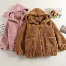 Осенне-зимняя куртка с капюшоном женская одежда Ulzzang студенческий BF Свободные теплые пальто из овечьей шерсти Куртки Оверсайз куртка с карманами