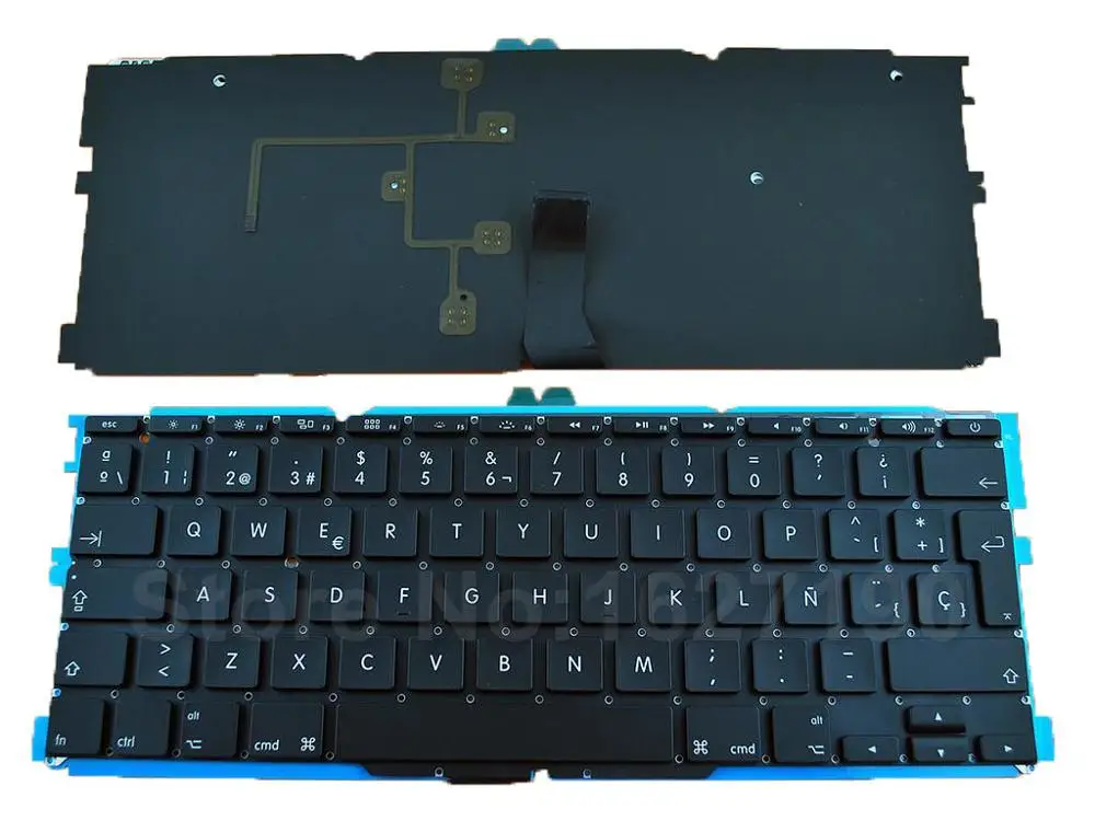 

SP Spanish Keyboard for Apple Macbook Air A1370 A1465 11.6" BLACK With Backlit Board New Laptop Keyboards With