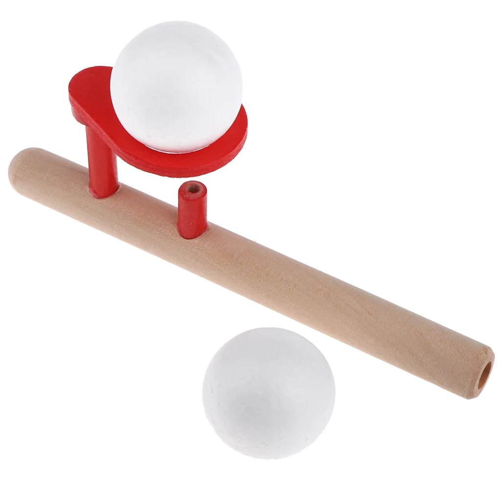 Wooden Games -Blow Hobbies -Outdoor Fun Sports Toy - Ball Foam Floating Ball Wooden Toys for Kids