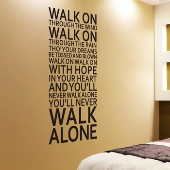 

DIY non-toxic Character Inspiration quote You'll Never Walk Alone Vinyl Wall Sticker Football Team Lyric Decal For Children Room