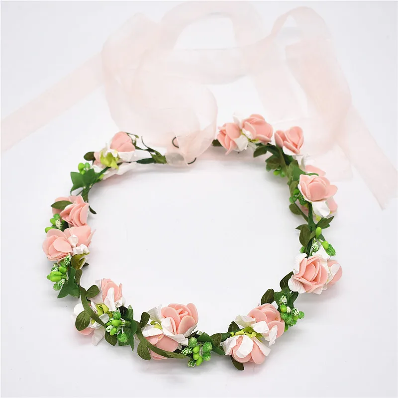 

Wedding Decor Female Hair Headdress Girl Princess Head Hoop Children Head Ring Flower Wreath Headdress Girls Headband
