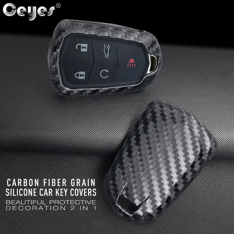 Car carbon fiber key cover for CADILLAC  (1)