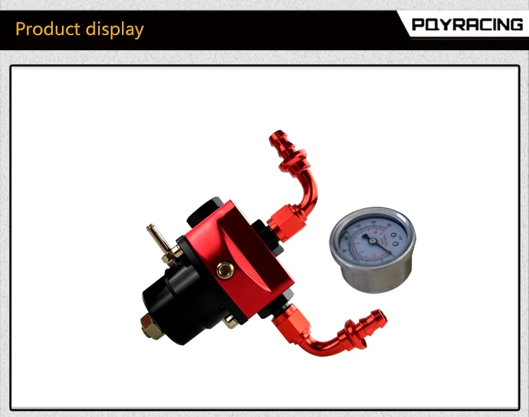 PQY-fpr AN6 фитинг DIY черный и красный EFI регулятор давления топлива Универсальный с 2 шт нажимной замок шланга концевые фитинги