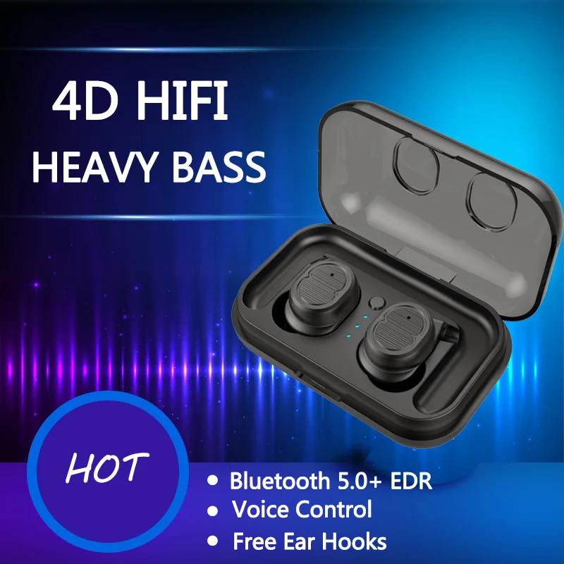 

TWS Wireless Bluetooth Earphone 5.0 Noise Canceling Headphone HiFi Ear Phones Bluetooth Earbuds Waterproof Handfree Headset