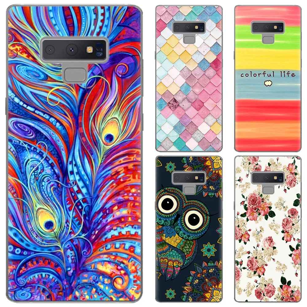 

Soft Phone Case For Samsung Galaxy Note 9 Fashion Design Colorful Painted Back Phone Cover TPU Silicone Cover