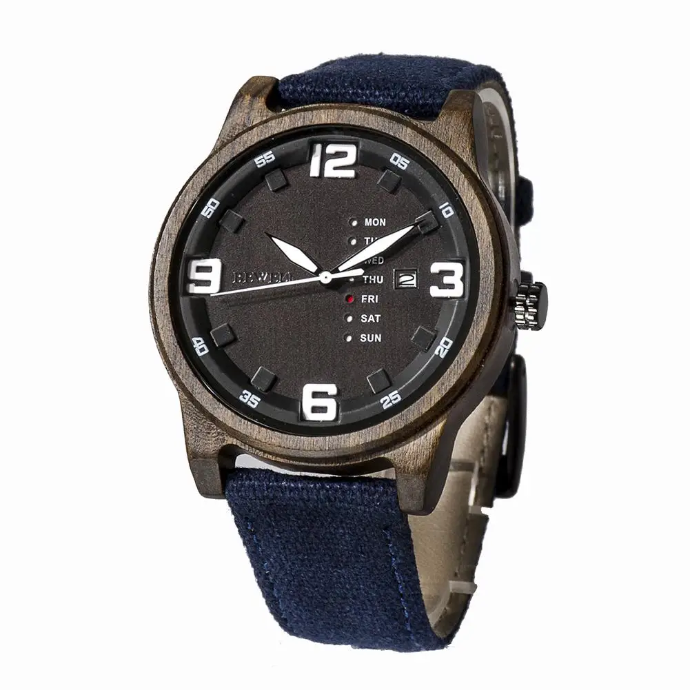 

LinTimes Men Stylish Quartz Watch with Wooden Watchband Casual Wristwatch Ornament Gift