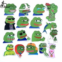 17 шт./лот, забавная наклейка Pepe Sad Frog для автомобиля, ноутбука, багажа, скейтборда, мотоцикла, сноуборда, телефона, наклейка, игрушка, водонепроницаемая наклейка s