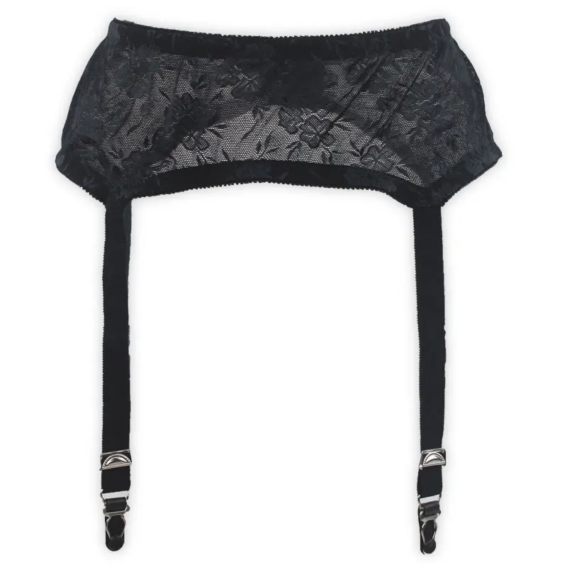 Women/lady Garters Sexy White/Black Wide Straps Suspender Belt 4 Metal