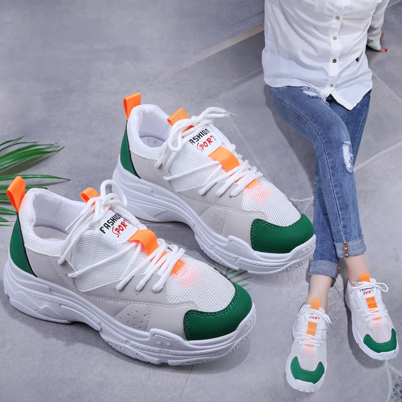 

Summer New Leisure Stylish Height Increasing Mesh Sneakers Women Shoes Breathable Running Shoes Trend Modern Joker Sports Chic