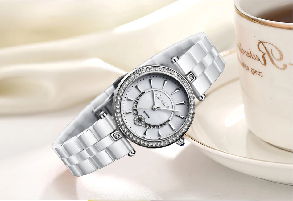 Reloj De Dama SUNKTA женские кварцевые часы керамические часы женские топ Роскошная марка, Женская эксклюзивный браслет часы для девочки Лучший подарок