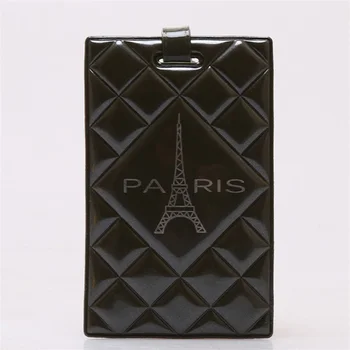 

New Design PVC Ling plaid 16 colors Paris Eiffel Tower Travel accessories Luggage Tags Name Label Durable Sturdy