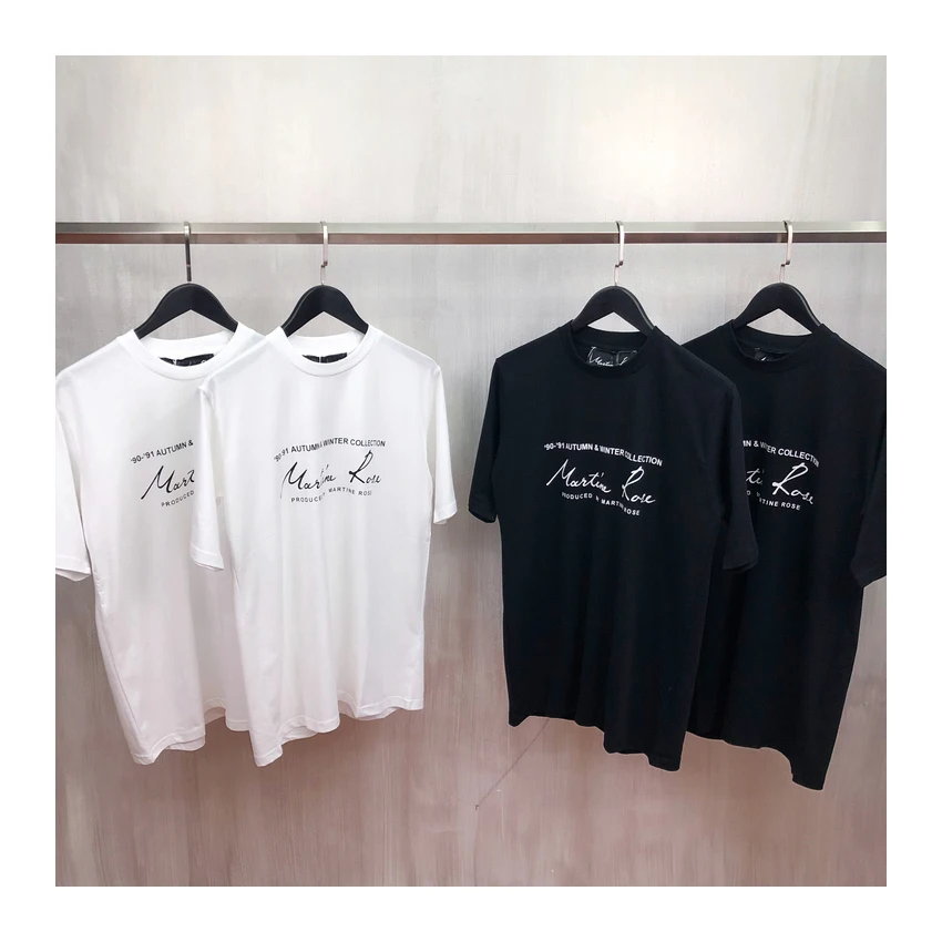 Martine Rose Logo Print T shirts 2019 Men Cotton ASAPROCKY Black/White