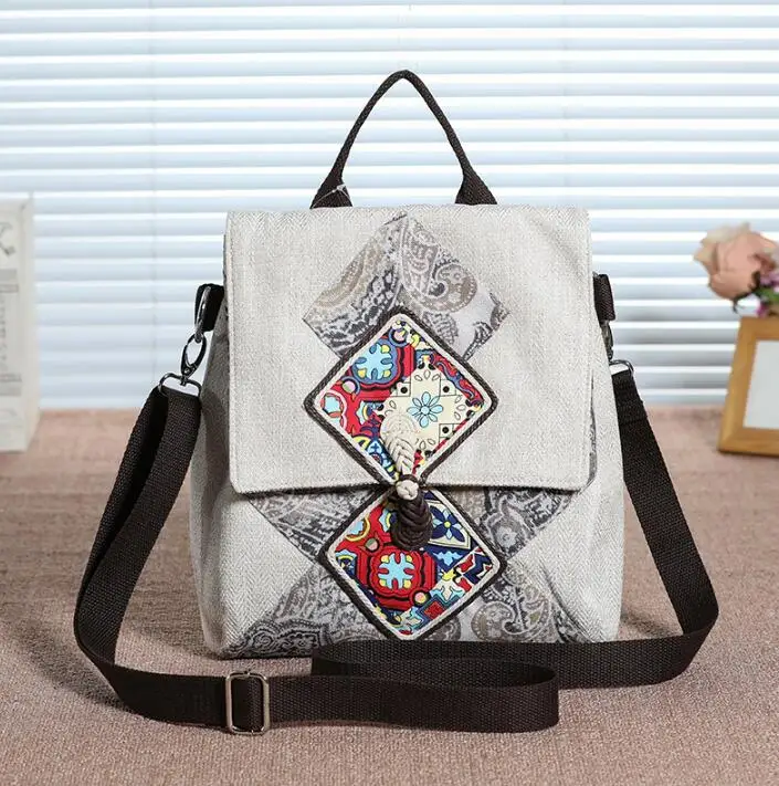 

2019 new canvas Backpack retro casual Joker minimalist women's bag multifunctional backpack