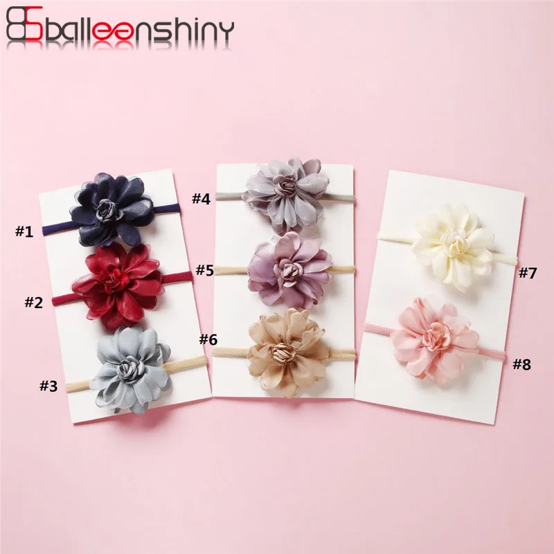 

BalleenShiny Tulle Flowers Baby Headband Mini Rubber Band DIY Handmade Hair Rope Infant Toddler Headwear kids Girl Birthday Gift