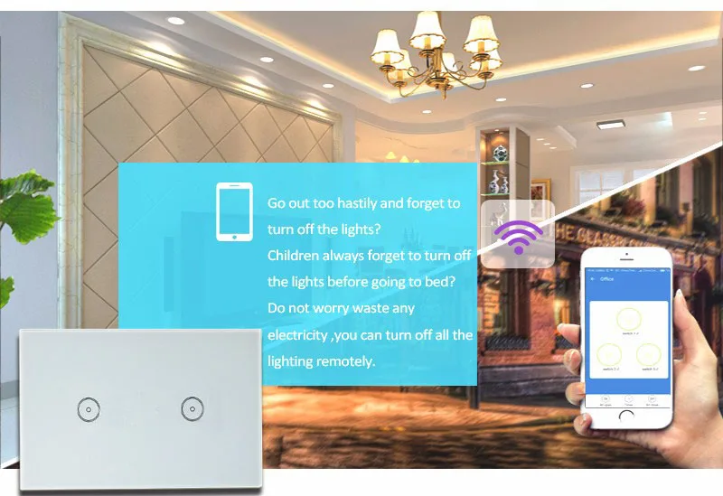 Eruiklink США Стандартный умный Wifi светильник, сенсорные Настенные переключатели, Совместимость с Alexa и работа с Google Home, управление приложением