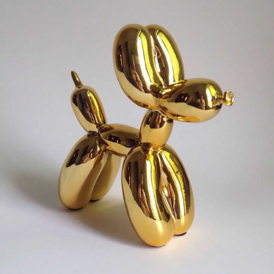 

Gold Balloon Dog American Pop Art Resin Craft Balloon Dog Figurine Statue Valentine Gift, Home Decoration Accessories Modern
