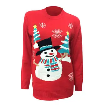 

Female Casual Christmas Sweater Santa Claus Pattern Knitted Sweater Jacquard Women Autumn Pullover Clothing