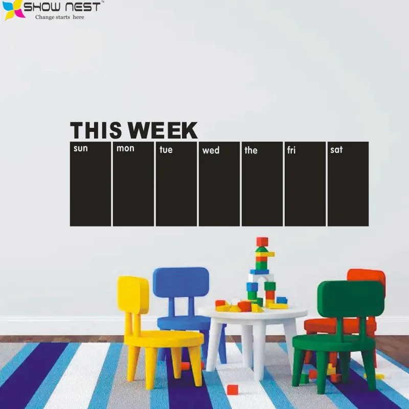 Free Shipping Chalkboard Wall Decals Weekly Calendar This Week