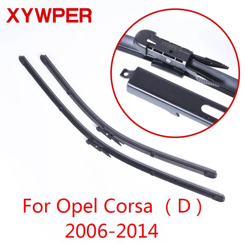 XYWPER стеклоочистителей для Opel Corsa 2000 2001 2002 2003 2004 2005 2006 2007- автомобильные аксессуары мягкая резиновая стеклоочистители - Цвет: Черный