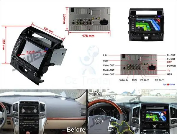 Sale 10.1" Quad core 1024*600 HD screen Android 9.0 Car GPS radio Navigation for Toyota Land crusier Roraima 2008-2015 0