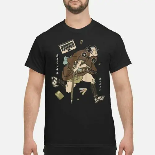 Samurai T-Shirts Black 100% Cotton Size M-3XL US Men's Clothing Trend 2019 GILDAN short sleeve t shirt fashion brand desi | Мужская