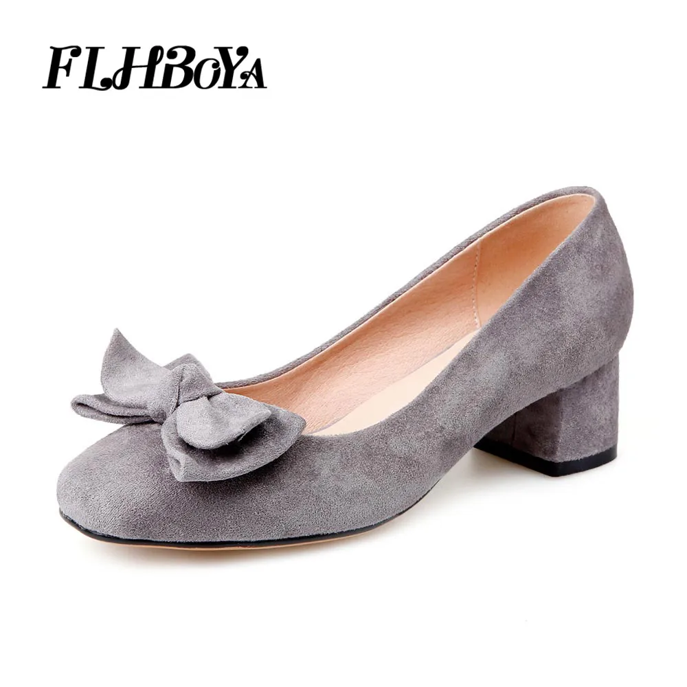 

2018 New Round Toe Casual Women Block heel Mary Janes Pumps For Lady Thick Med High Heels Leisure Mother Driver Shoes Big Size