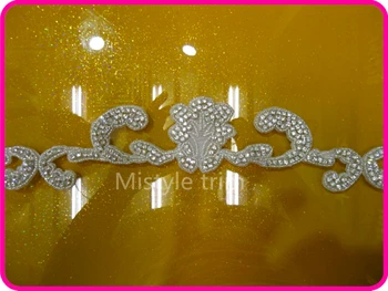 

Free shipping wholesale decoration wedding rhinestone applique trim designs