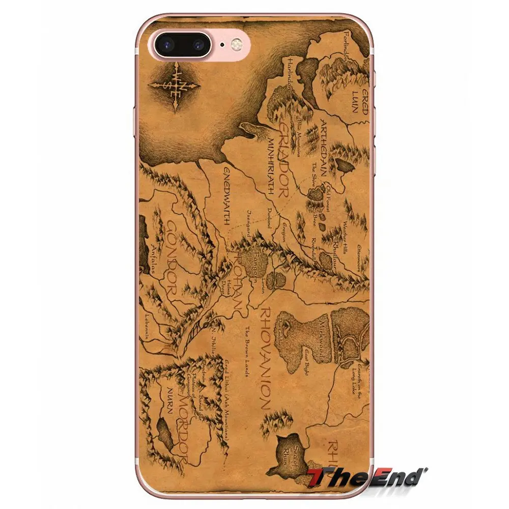 Мягкий чехол для Samsung Galaxy S3 S4 S5 MINI S6 S7 edge S8 Plus Note 2 3 4 5 Grand Core Prime the lord of rings Map Hobbit|for samsung