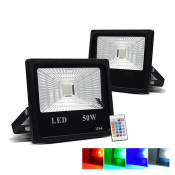 

IP66 Waterproof 10W-50W Flood Lights LED Romote ControlRGB Outdoor Spotlight For Camping and Fishing Versatile Light