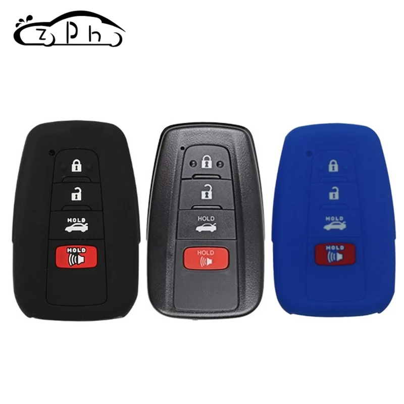 Силиконовый чехол для автомобильных ключей брелок Toyota Prius Camry Avalon с 4 кнопками Prado