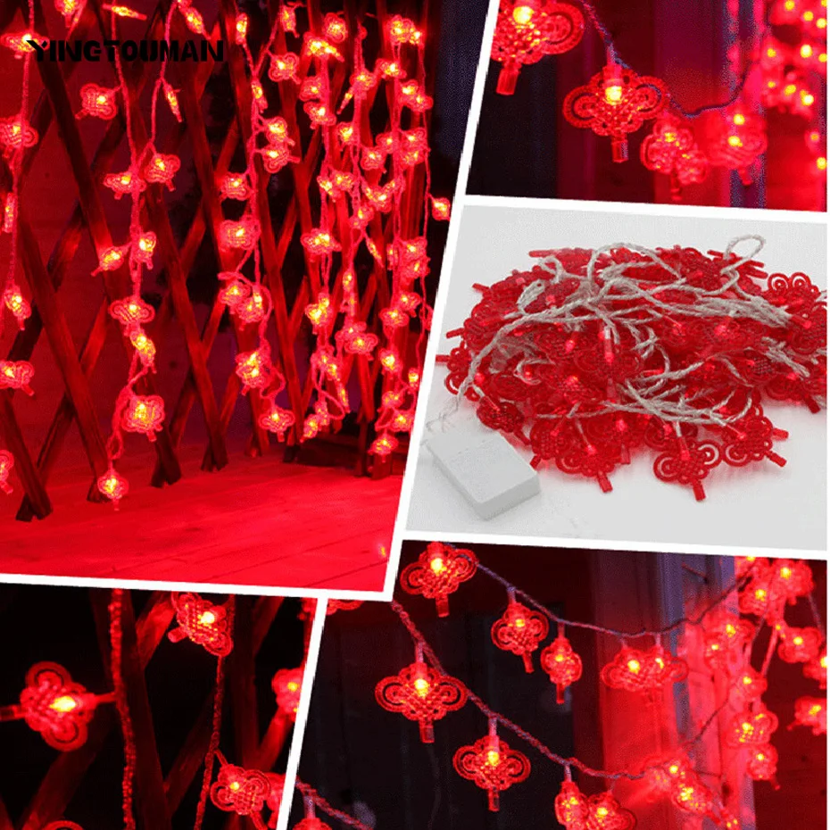 

YINGTOUMAN Outdoor Garden Light 9m 50 LED Lamp Snowball Solar Christmas Party Bar Lights Solar Fairy String Chinese Knot Lamp