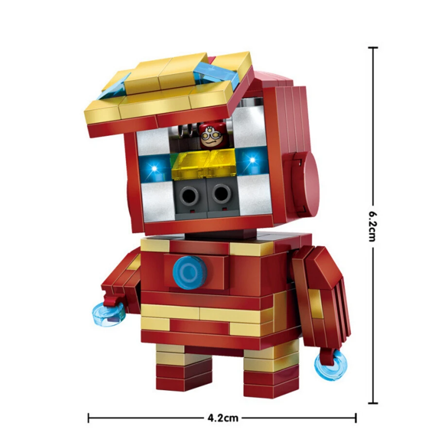 Большая голова dc Мститель Супер герои marvel Мини Блок Капитан Америка, Железный человек Человек-муравей Бэтмен Тор Халк Циклоп Кирпичи Игрушки
