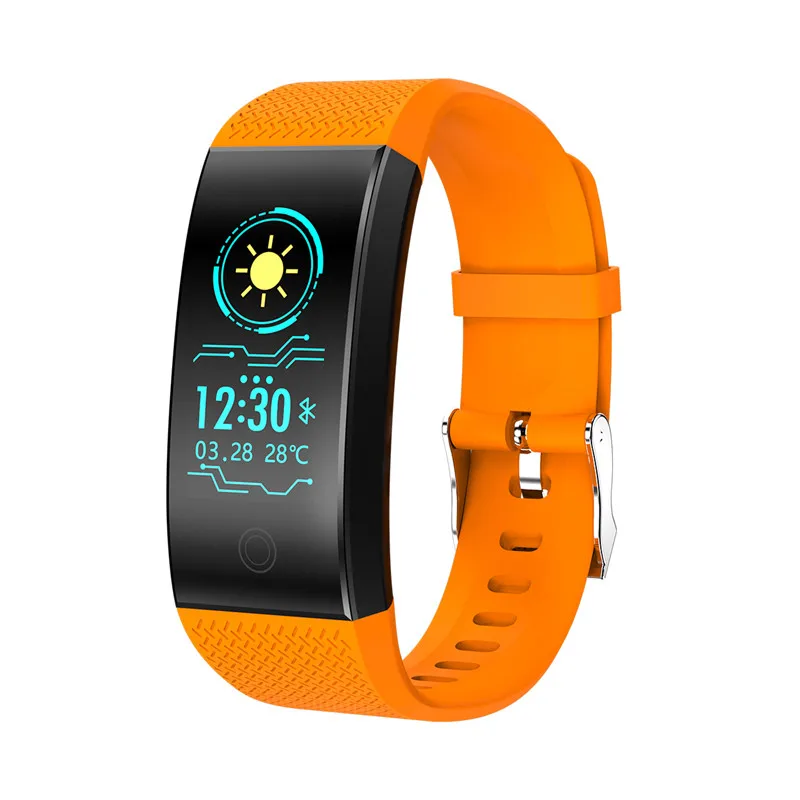 ONEVAN фитнес-Браслет Смарт-браслет монитор сердечного ритма IP67 водонепроницаемый мужской трекер активности женские часы для Xiaomi IOS Android - Цвет: Оранжевый