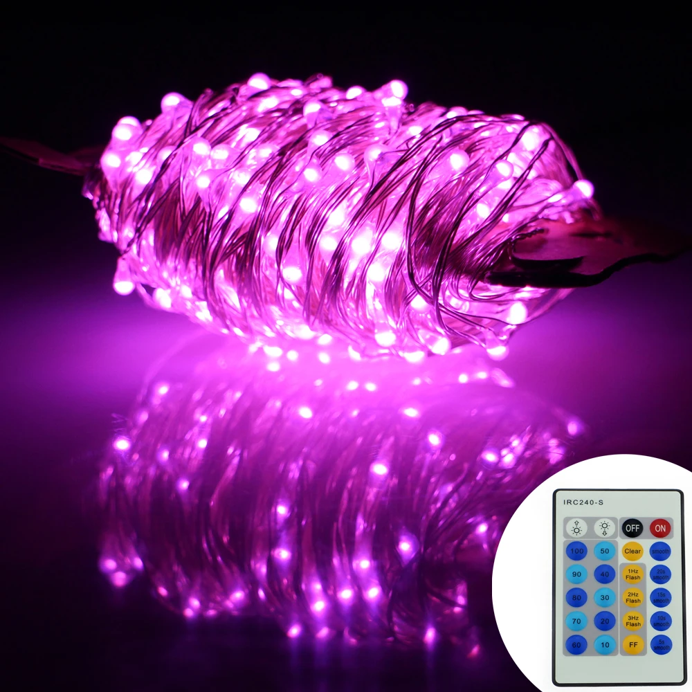 

DC12V 130FT40M 400Led Christmas Holiday Wedding Party Decoration LED Silver Wire String Fairy Lights Lamps New Remote Control