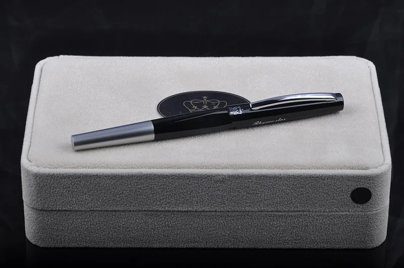 Уникальный дизайн Роскошная Ручка-роллер Duke черный-серебристый металл 0,5 мм черные чернила подарочные ручки канцелярские принадлежности с оригинальной коробкой