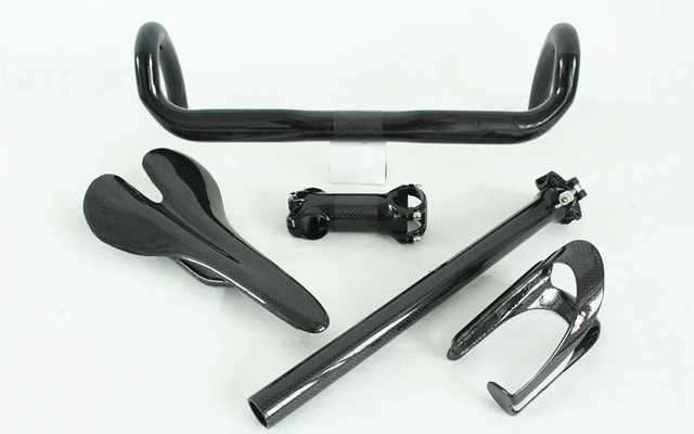 Best price at $106 Cheap NO LOGO Group Montain Bicycle Saddle Curved Handlebar Car-Cover Carbon Fibre Cages Good Quality Stem Free Shipping