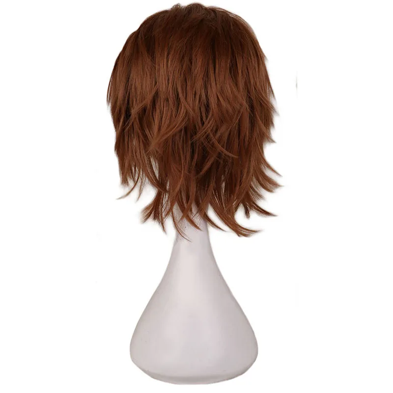 QQXCAIW короткий коричневый мужской парик 30 см синтетические волосы|wig men|wig brownwig wig |