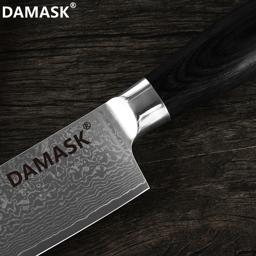 Damask " Santoku 5" утилита 3," нож для очистки овощей Дамаск острые кухонные ножи набор японский VG10 сталь многоцелевой шеф-повара режущие инструменты