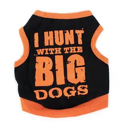 Собака оранжевый одежда жилет футболка мелких животных Щенок Удобные дышащие рубашка собака Топы корректирующие Pet одежда жилет