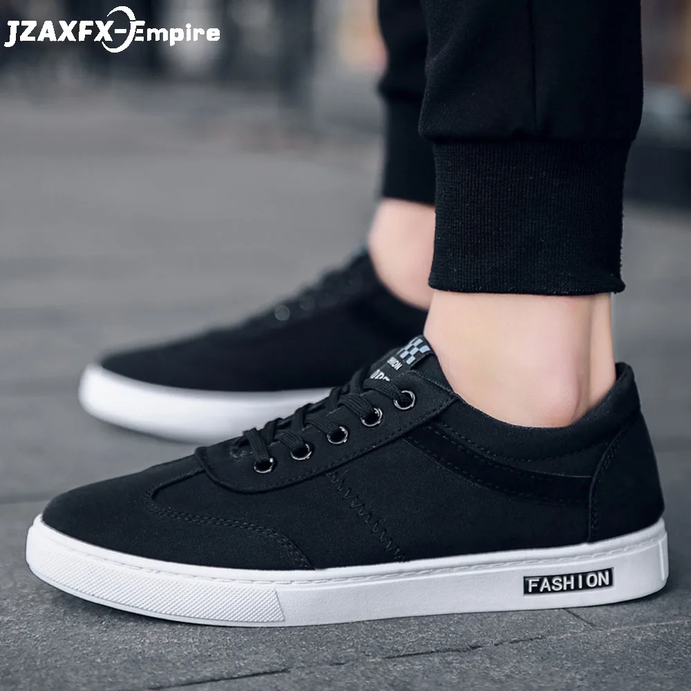 

2019 Men Shoes Spring Autumn Casual Canvas Flat Shoes Lace-up Low Top White Male Sneakers tenis masculino adulto Shoes