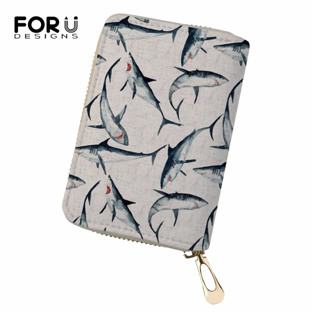 FORUDESIGNS 3D Printing Shark Function 18 Bits Card Case Holder for Women Credit Passport Bag ID Cover Wallet | Багаж и сумки