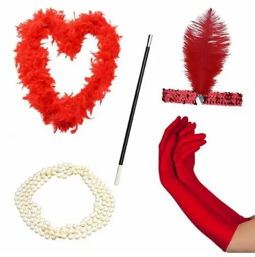 1920s Flapper kit girl модные аксессуары для платьев 20s тема Charleston наряд вечеринки курицы