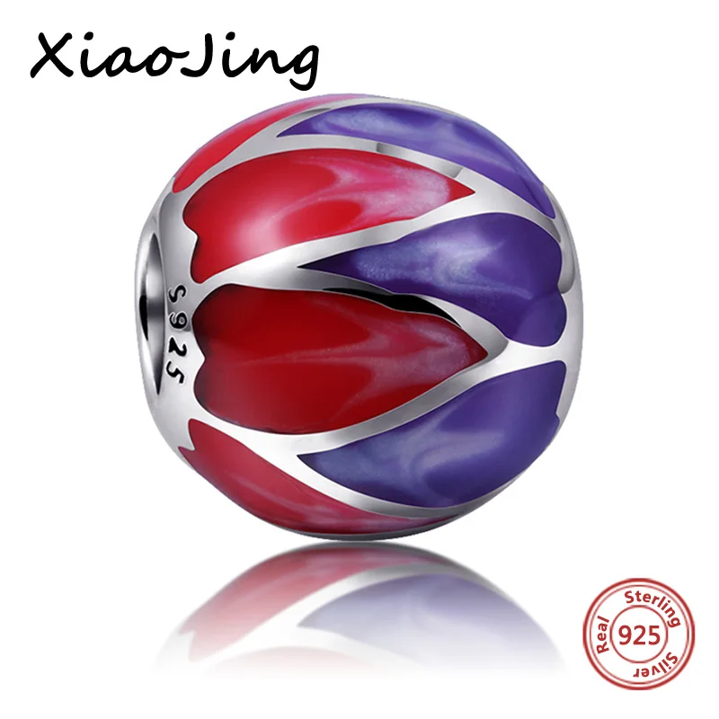 

925 Sterling Silver Charm Beads With Colours of the rainbow High Polishing Enamel Fit Pandora charms Bracelets Jewelry Gifts