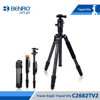 

Benro C2682TV2 Tripod Carbon Fiber Tripods Monopod For Camera With V2 Ball Head Carrying Bag Max Loading 18kg DHL Free Shipping