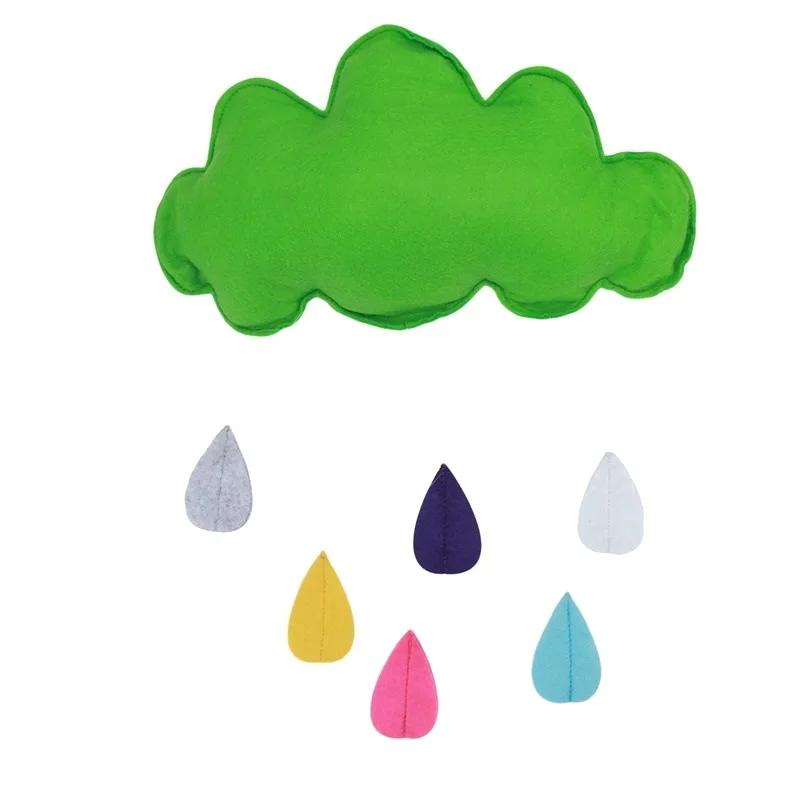 

Room Trinket Clouds Raindrop Moon Star Felt Cloth Ornaments Kids Play Hanging Decoration