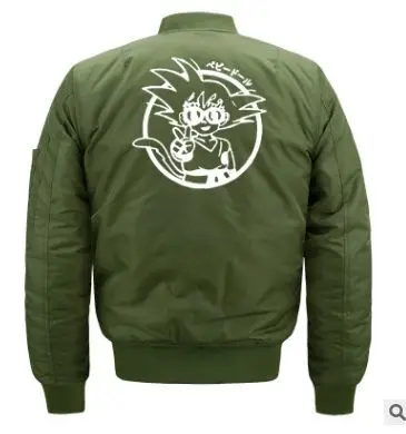thick Аниме Dragon Ball Косплэй Бейсбол зимняя куртка унисекс утолщаются Гоку молнии пальто Повседневное Flight Bomber ветровка куртка 110804 - Цвет: thick