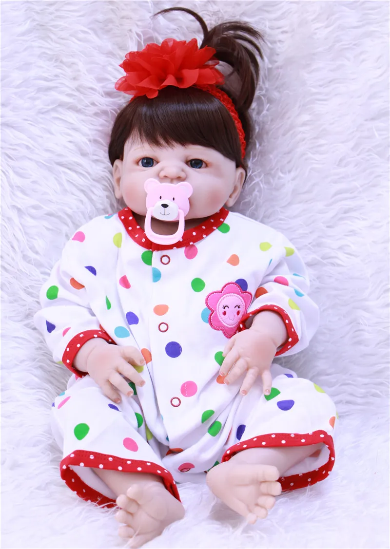 

55cm Full Body Silicone Reborn Baby Doll Toys Lifelike Baby-Reborn 22inch lol dolls princess bathe toys for girls collection