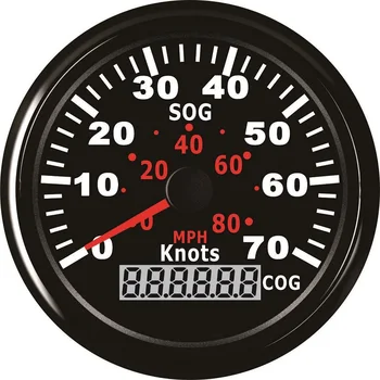 

85mm Universal Marine Boat GPS Speedometer 0-70KNOTS GPS Speedometer Speedo For Yacht Fishing Boat With Red Backlight 12V/24V