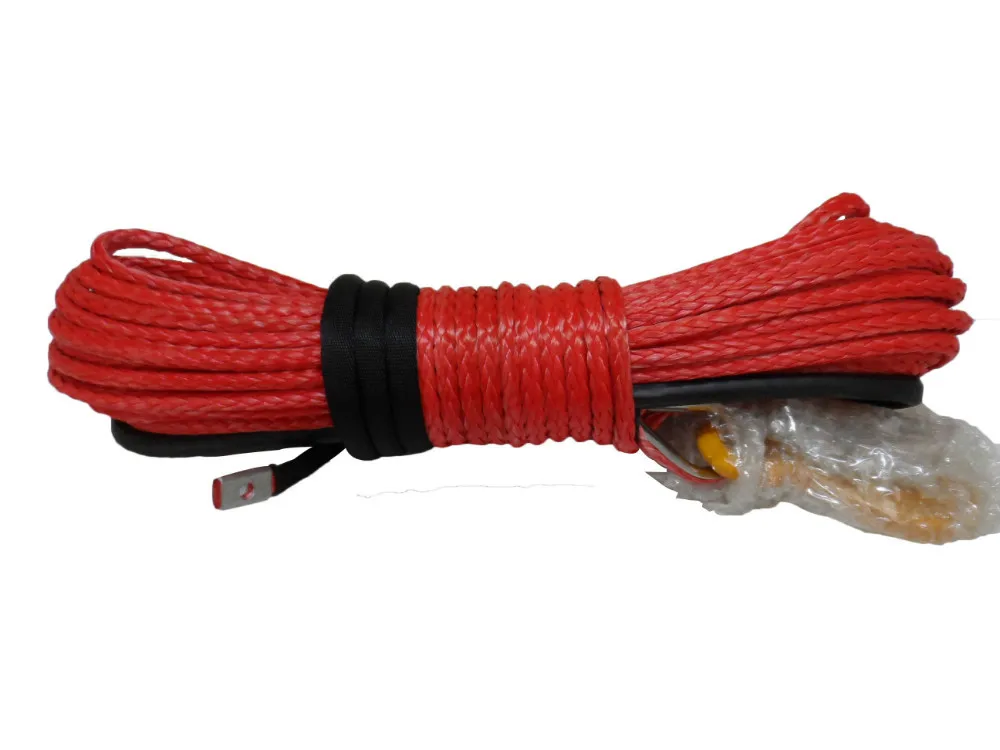 Green 3//16inch*50ft ATV UTV winch line synthetic winch rope cable with thimble